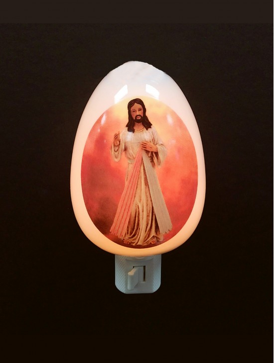 Porcelain Divine Mercy Night Light With Gift Box